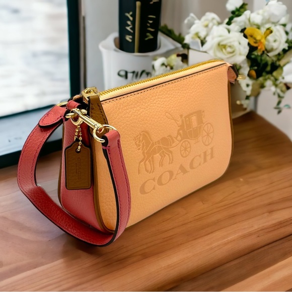 Coach Handbags - NWOT Coach Nolita 19 Horse & Carriage Color Block Wristlet - Faded Blush Multi